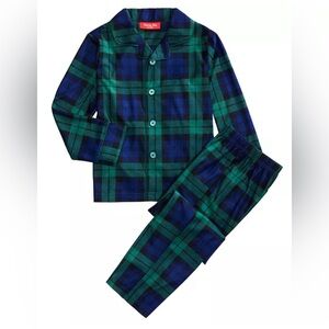 FAMILY PAJAMAS Little Kids' Navy Green Plaid Pajama Set sz XS 4/5 Blue